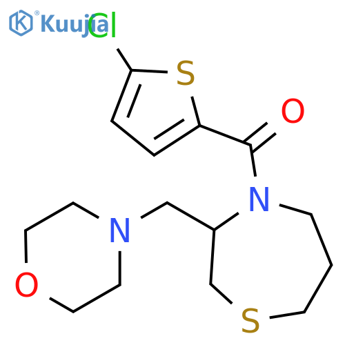 4-(5-chlorothiophene-2-carbonyl)-3-[(morpholin-4-yl)methyl]-1,4-thiazepane structure
