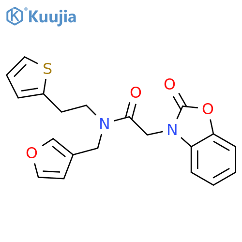 N-[(furan-3-yl)methyl]-2-(2-oxo-2,3-dihydro-1,3-benzoxazol-3-yl)-N-[2-(thiophen-2-yl)ethyl]acetamide structure