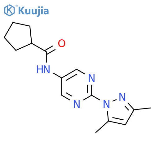 N-2-(3,5-dimethyl-1H-pyrazol-1-yl)pyrimidin-5-ylcyclopentanecarboxamide structure