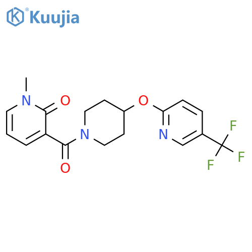 1-methyl-3-(4-{[5-(trifluoromethyl)pyridin-2-yl]oxy}piperidine-1-carbonyl)-1,2-dihydropyridin-2-one structure
