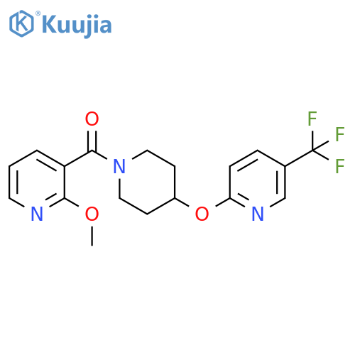 2-methoxy-3-(4-{[5-(trifluoromethyl)pyridin-2-yl]oxy}piperidine-1-carbonyl)pyridine structure