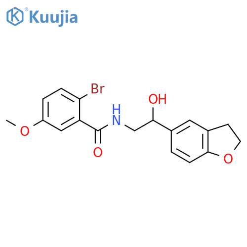 2-bromo-N-2-(2,3-dihydro-1-benzofuran-5-yl)-2-hydroxyethyl-5-methoxybenzamide structure
