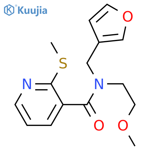 N-(furan-3-yl)methyl-N-(2-methoxyethyl)-2-(methylsulfanyl)pyridine-3-carboxamide structure