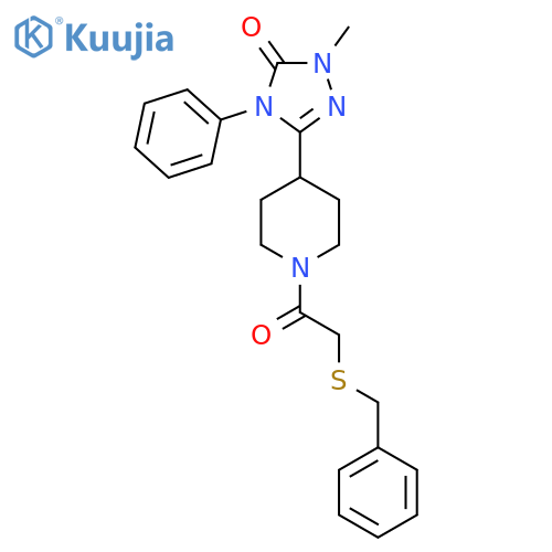 3-{1-2-(benzylsulfanyl)acetylpiperidin-4-yl}-1-methyl-4-phenyl-4,5-dihydro-1H-1,2,4-triazol-5-one structure