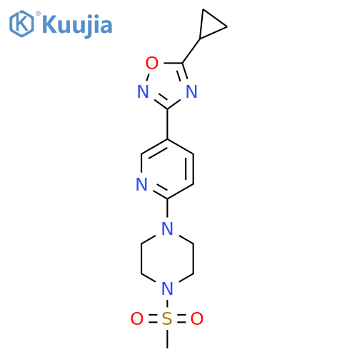 1-5-(5-cyclopropyl-1,2,4-oxadiazol-3-yl)pyridin-2-yl-4-methanesulfonylpiperazine structure