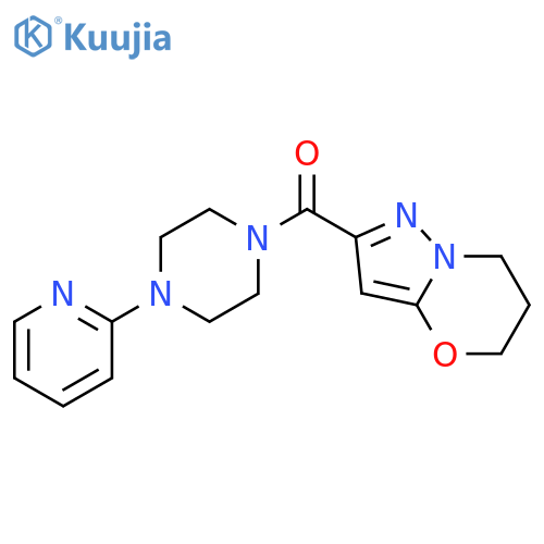 1-{5H,6H,7H-pyrazolo3,2-b1,3oxazine-2-carbonyl}-4-(pyridin-2-yl)piperazine structure