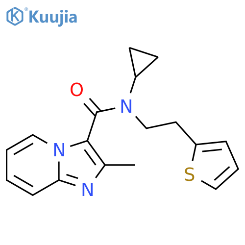 N-cyclopropyl-2-methyl-N-2-(thiophen-2-yl)ethylimidazo1,2-apyridine-3-carboxamide structure