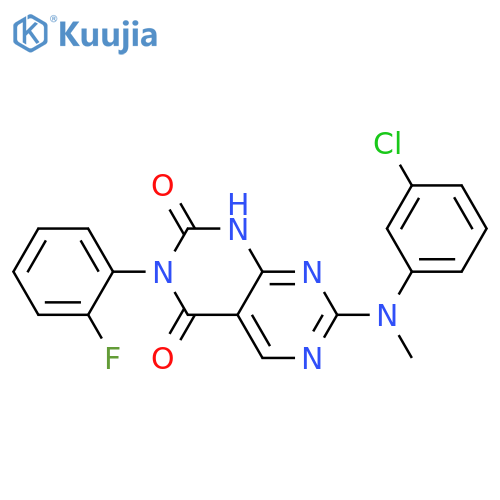 7-{(3-chlorophenyl)methylamino}-3-(2-fluorophenyl)-1H,2H,3H,4H-1,3diazino4,5-dpyrimidine-2,4-dione structure