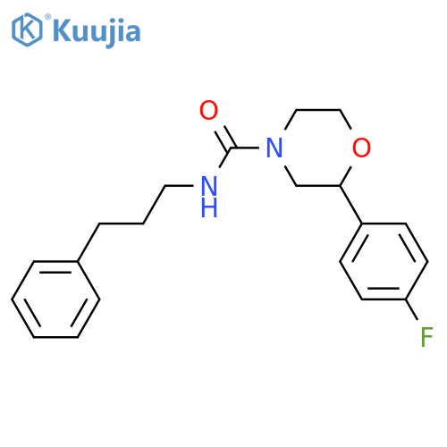 2-(4-fluorophenyl)-N-(3-phenylpropyl)morpholine-4-carboxamide structure