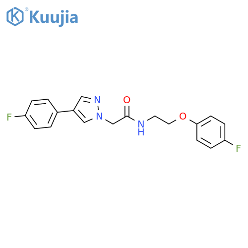 N-[2-(4-fluorophenoxy)ethyl]-2-[4-(4-fluorophenyl)-1H-pyrazol-1-yl]acetamide structure