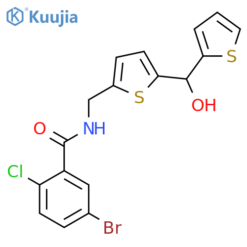 5-bromo-2-chloro-N-({5-hydroxy(thiophen-2-yl)methylthiophen-2-yl}methyl)benzamide structure