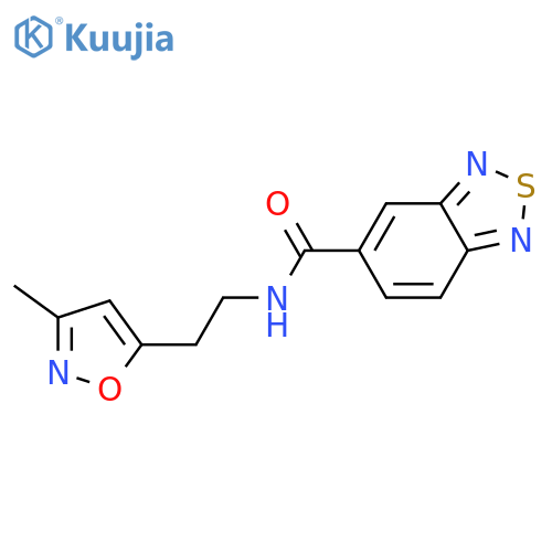 N-2-(3-methyl-1,2-oxazol-5-yl)ethyl-2,1,3-benzothiadiazole-5-carboxamide structure