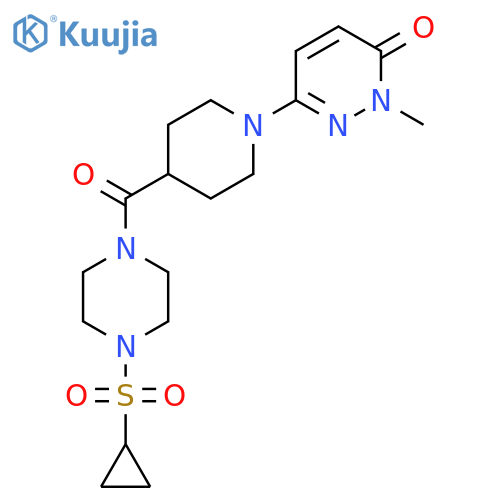 6-{4-4-(cyclopropanesulfonyl)piperazine-1-carbonylpiperidin-1-yl}-2-methyl-2,3-dihydropyridazin-3-one structure