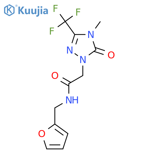 N-(furan-2-yl)methyl-2-4-methyl-5-oxo-3-(trifluoromethyl)-4,5-dihydro-1H-1,2,4-triazol-1-ylacetamide structure