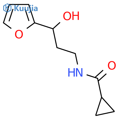 N-3-(furan-2-yl)-3-hydroxypropylcyclopropanecarboxamide structure