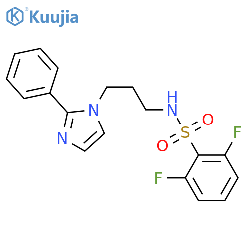 2,6-difluoro-N-[3-(2-phenyl-1H-imidazol-1-yl)propyl]benzene-1-sulfonamide structure