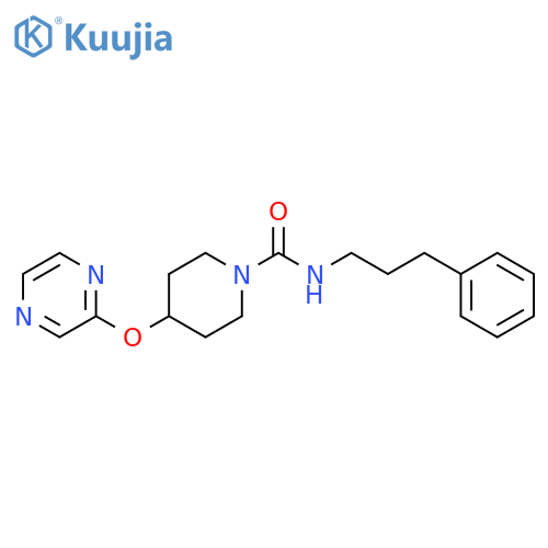 N-(3-phenylpropyl)-4-(pyrazin-2-yloxy)piperidine-1-carboxamide structure