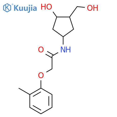 N-3-hydroxy-4-(hydroxymethyl)cyclopentyl-2-(2-methylphenoxy)acetamide structure