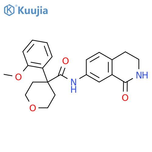 4-(2-methoxyphenyl)-N-(1-oxo-1,2,3,4-tetrahydroisoquinolin-7-yl)oxane-4-carboxamide structure