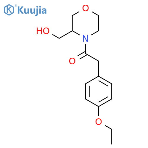 2-(4-ethoxyphenyl)-1-3-(hydroxymethyl)morpholin-4-ylethan-1-one structure