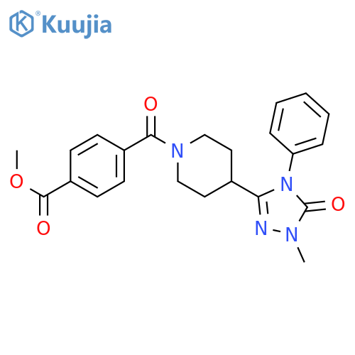 methyl 4-4-(1-methyl-5-oxo-4-phenyl-4,5-dihydro-1H-1,2,4-triazol-3-yl)piperidine-1-carbonylbenzoate structure