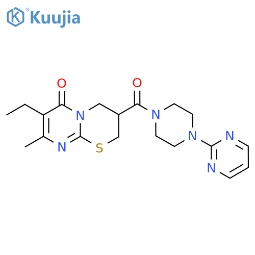 7-ethyl-8-methyl-3-4-(pyrimidin-2-yl)piperazine-1-carbonyl-2H,3H,4H,6H-pyrimido2,1-b1,3thiazin-6-one structure
