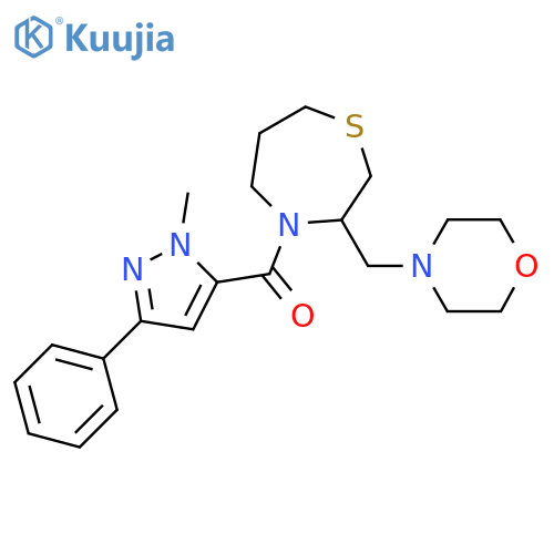 4-(1-methyl-3-phenyl-1H-pyrazole-5-carbonyl)-3-[(morpholin-4-yl)methyl]-1,4-thiazepane structure