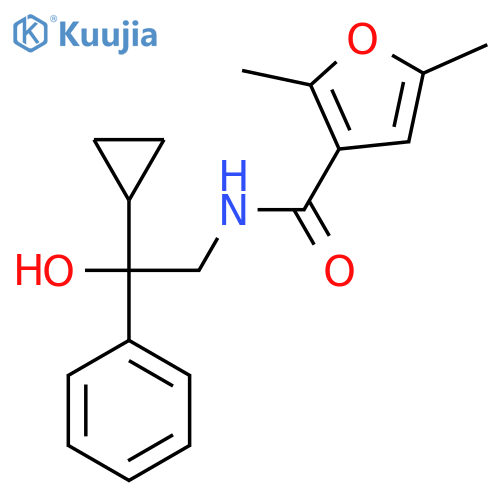 N-(2-cyclopropyl-2-hydroxy-2-phenylethyl)-2,5-dimethylfuran-3-carboxamide structure