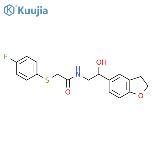 N-2-(2,3-dihydro-1-benzofuran-5-yl)-2-hydroxyethyl-2-(4-fluorophenyl)sulfanylacetamide structure