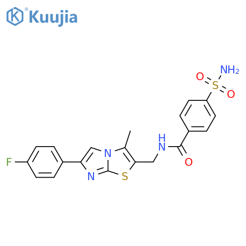 N-{[6-(4-fluorophenyl)-3-methylimidazo[2,1-b][1,3]thiazol-2-yl]methyl}-4-sulfamoylbenzamide structure