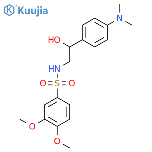 N-{2-4-(dimethylamino)phenyl-2-hydroxyethyl}-3,4-dimethoxybenzene-1-sulfonamide structure