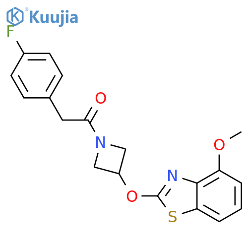 2-(4-fluorophenyl)-1-{3-[(4-methoxy-1,3-benzothiazol-2-yl)oxy]azetidin-1-yl}ethan-1-one structure