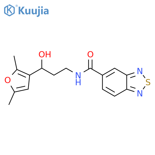N-3-(2,5-dimethylfuran-3-yl)-3-hydroxypropyl-2,1,3-benzothiadiazole-5-carboxamide structure