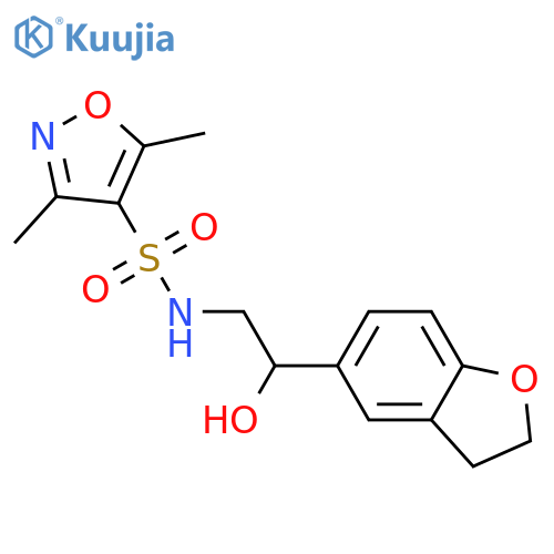 N-[2-(2,3-dihydro-1-benzofuran-5-yl)-2-hydroxyethyl]-3,5-dimethyl-1,2-oxazole-4-sulfonamide structure