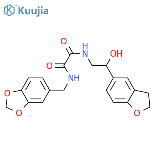 N-(2H-1,3-benzodioxol-5-yl)methyl-N'-2-(2,3-dihydro-1-benzofuran-5-yl)-2-hydroxyethylethanediamide structure
