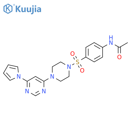 N-[4-({4-[6-(1H-pyrrol-1-yl)pyrimidin-4-yl]piperazin-1-yl}sulfonyl)phenyl]acetamide structure