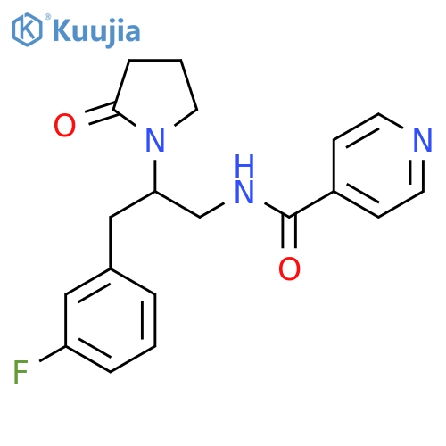 N-3-(3-fluorophenyl)-2-(2-oxopyrrolidin-1-yl)propylpyridine-4-carboxamide structure