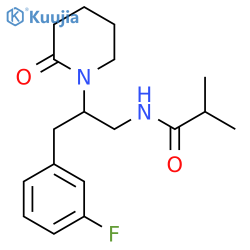 N-3-(3-fluorophenyl)-2-(2-oxopiperidin-1-yl)propyl-2-methylpropanamide structure