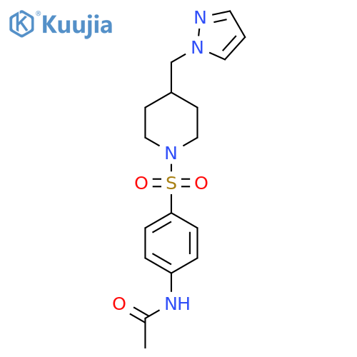 N-4-({4-(1H-pyrazol-1-yl)methylpiperidin-1-yl}sulfonyl)phenylacetamide structure