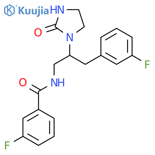 3-fluoro-N-3-(3-fluorophenyl)-2-(2-oxoimidazolidin-1-yl)propylbenzamide structure
