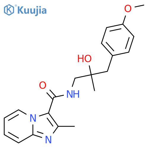 N-2-hydroxy-3-(4-methoxyphenyl)-2-methylpropyl-2-methylimidazo1,2-apyridine-3-carboxamide structure