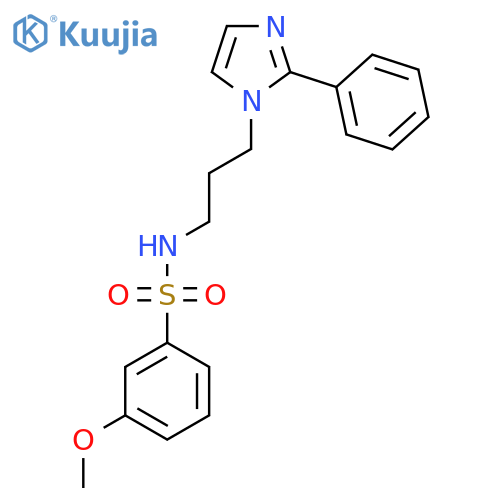 3-methoxy-N-3-(2-phenyl-1H-imidazol-1-yl)propylbenzene-1-sulfonamide structure