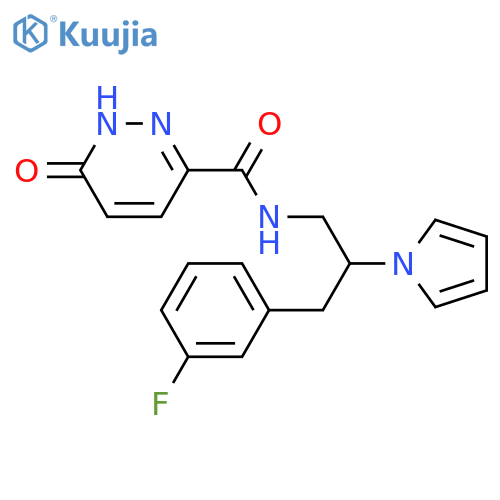 N-3-(3-fluorophenyl)-2-(1H-pyrrol-1-yl)propyl-6-oxo-1,6-dihydropyridazine-3-carboxamide structure