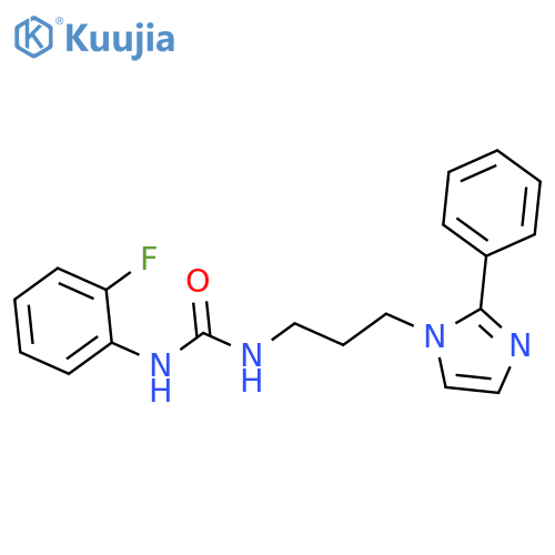 1-(2-fluorophenyl)-3-3-(2-phenyl-1H-imidazol-1-yl)propylurea structure