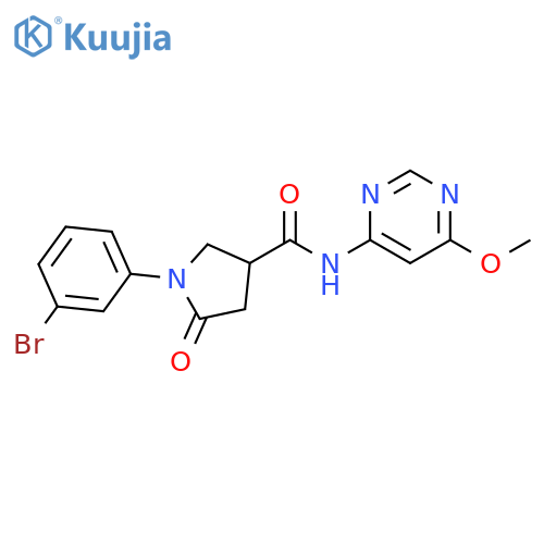 1-(3-bromophenyl)-N-(6-methoxypyrimidin-4-yl)-5-oxopyrrolidine-3-carboxamide structure