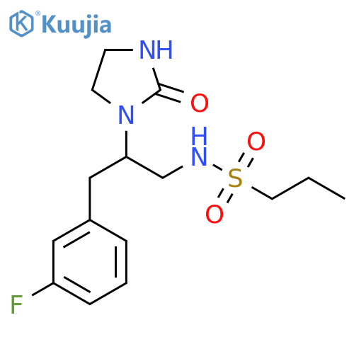 N-3-(3-fluorophenyl)-2-(2-oxoimidazolidin-1-yl)propylpropane-1-sulfonamide structure