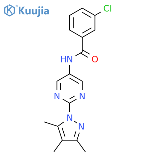 3-chloro-N-2-(3,4,5-trimethyl-1H-pyrazol-1-yl)pyrimidin-5-ylbenzamide structure