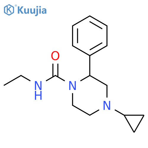 4-cyclopropyl-N-ethyl-2-phenylpiperazine-1-carboxamide structure