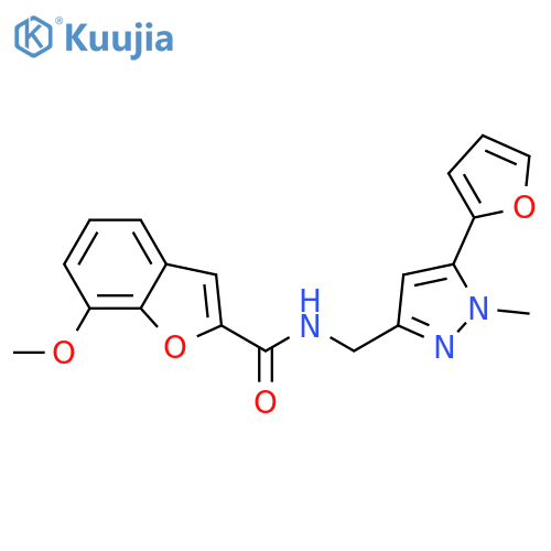 N-{[5-(furan-2-yl)-1-methyl-1H-pyrazol-3-yl]methyl}-7-methoxy-1-benzofuran-2-carboxamide structure