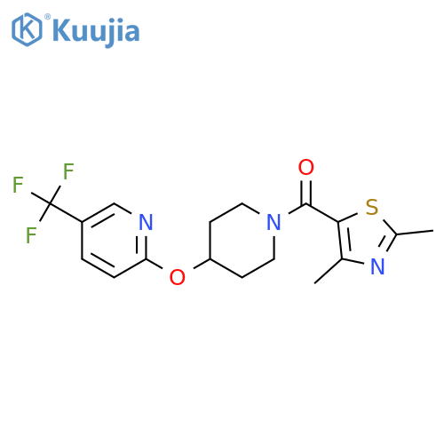 2-{[1-(2,4-dimethyl-1,3-thiazole-5-carbonyl)piperidin-4-yl]oxy}-5-(trifluoromethyl)pyridine structure